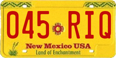 NM license plate 045RIQ