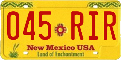 NM license plate 045RIR