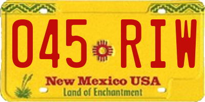 NM license plate 045RIW