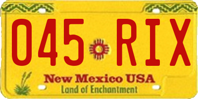 NM license plate 045RIX