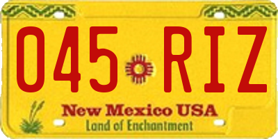 NM license plate 045RIZ