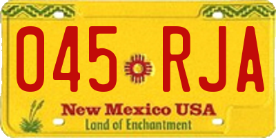 NM license plate 045RJA