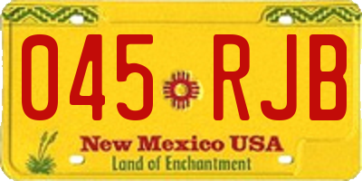 NM license plate 045RJB