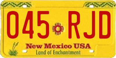 NM license plate 045RJD