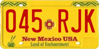 NM license plate 045RJK