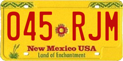 NM license plate 045RJM