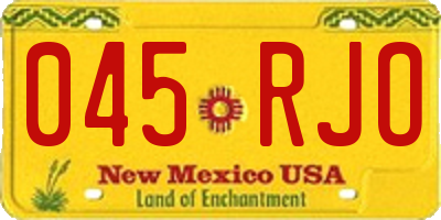 NM license plate 045RJO
