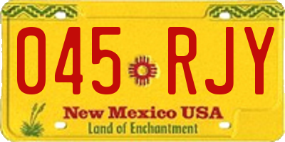 NM license plate 045RJY