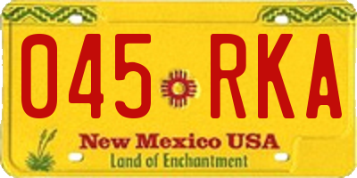 NM license plate 045RKA