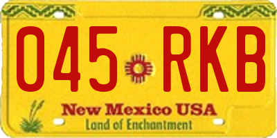 NM license plate 045RKB