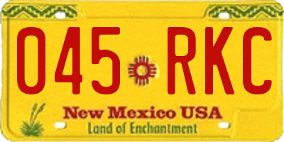 NM license plate 045RKC