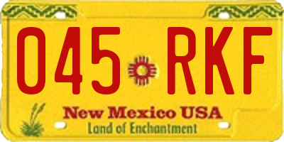 NM license plate 045RKF