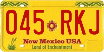 NM license plate 045RKJ