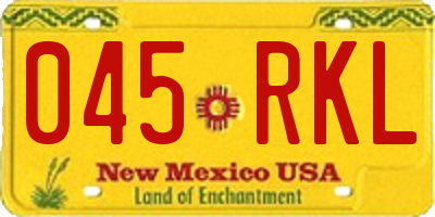 NM license plate 045RKL