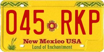 NM license plate 045RKP