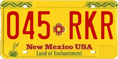NM license plate 045RKR