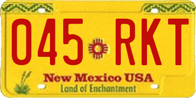 NM license plate 045RKT