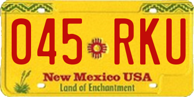 NM license plate 045RKU
