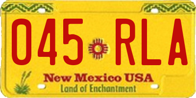 NM license plate 045RLA