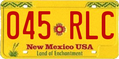 NM license plate 045RLC