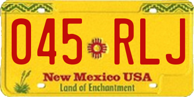 NM license plate 045RLJ