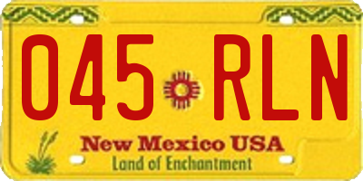 NM license plate 045RLN