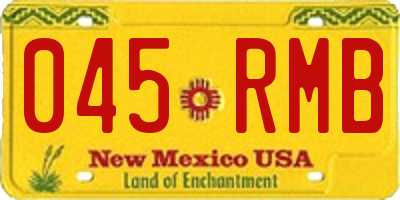 NM license plate 045RMB