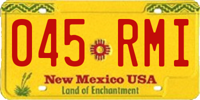 NM license plate 045RMI