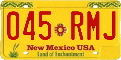 NM license plate 045RMJ