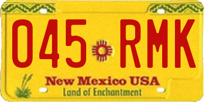 NM license plate 045RMK