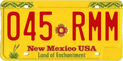 NM license plate 045RMM