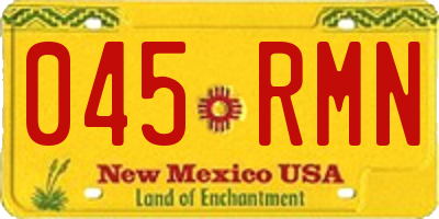 NM license plate 045RMN