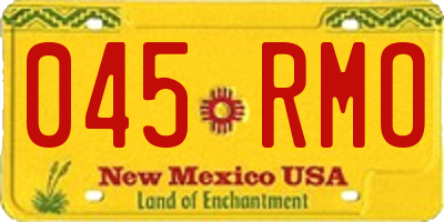 NM license plate 045RMO
