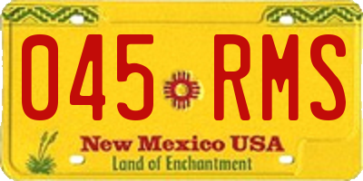 NM license plate 045RMS