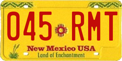 NM license plate 045RMT