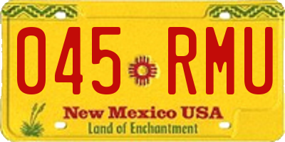 NM license plate 045RMU