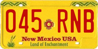 NM license plate 045RNB