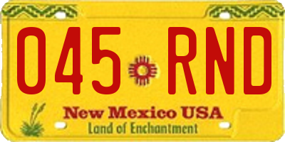 NM license plate 045RND