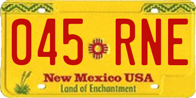 NM license plate 045RNE
