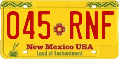 NM license plate 045RNF