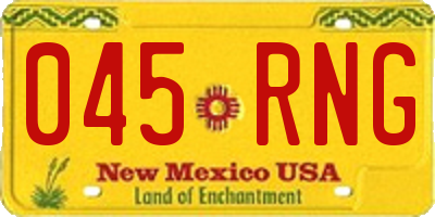 NM license plate 045RNG
