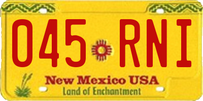 NM license plate 045RNI