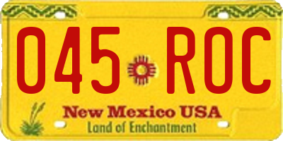 NM license plate 045ROC