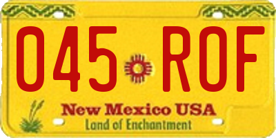 NM license plate 045ROF