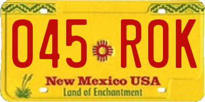 NM license plate 045ROK