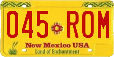 NM license plate 045ROM