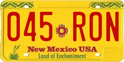 NM license plate 045RON