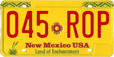 NM license plate 045ROP