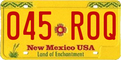 NM license plate 045ROQ