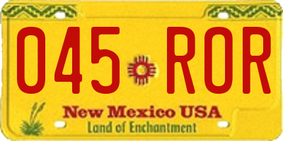 NM license plate 045ROR